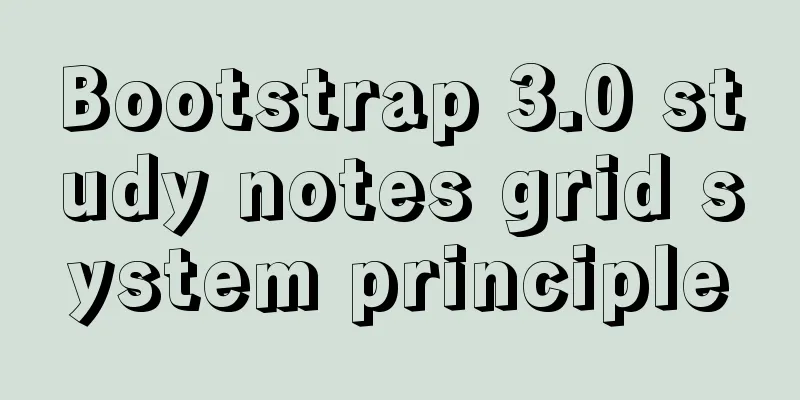 Bootstrap 3.0 study notes grid system principle