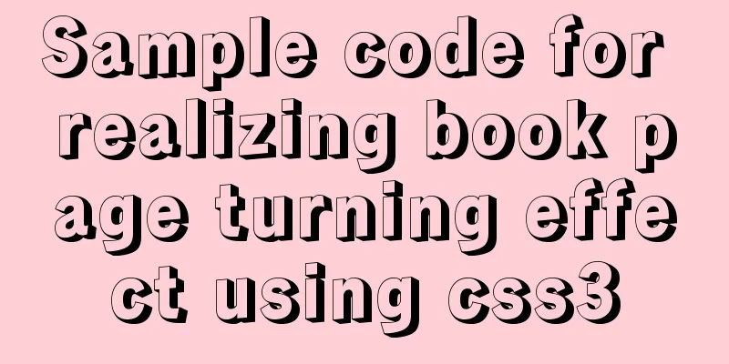 Sample code for realizing book page turning effect using css3