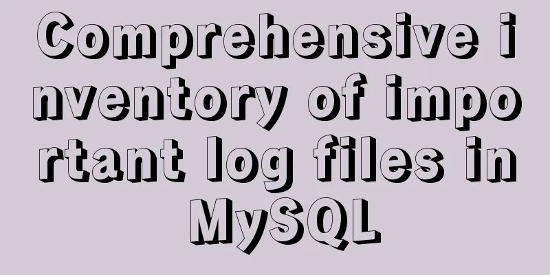 Comprehensive inventory of important log files in MySQL