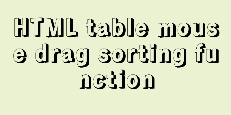 HTML table mouse drag sorting function