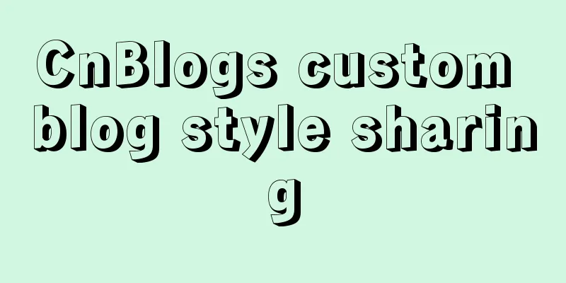 CnBlogs custom blog style sharing