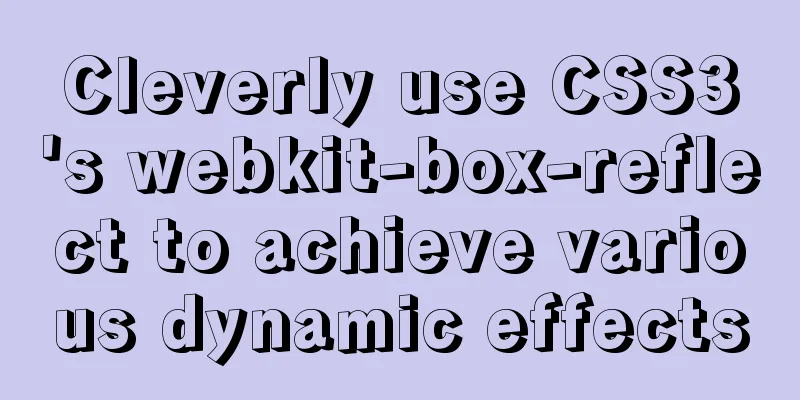 Cleverly use CSS3's webkit-box-reflect to achieve various dynamic effects