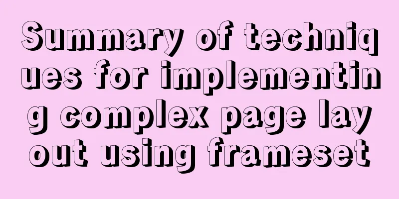 Summary of techniques for implementing complex page layout using frameset