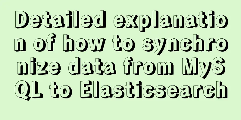 Detailed explanation of how to synchronize data from MySQL to Elasticsearch