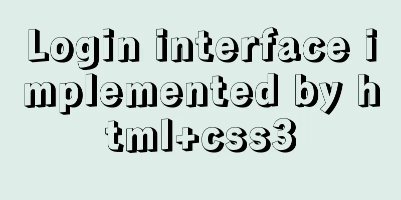 Login interface implemented by html+css3