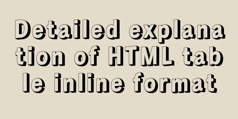 Detailed explanation of HTML table inline format
