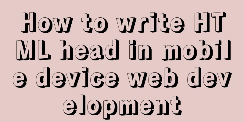 How to write HTML head in mobile device web development