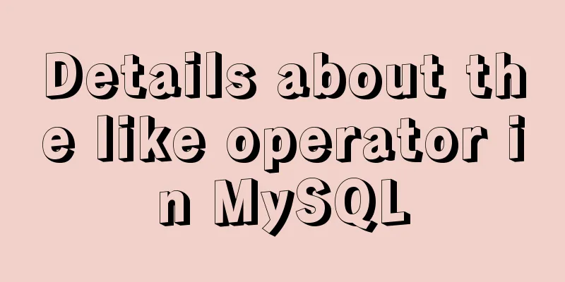 Details about the like operator in MySQL