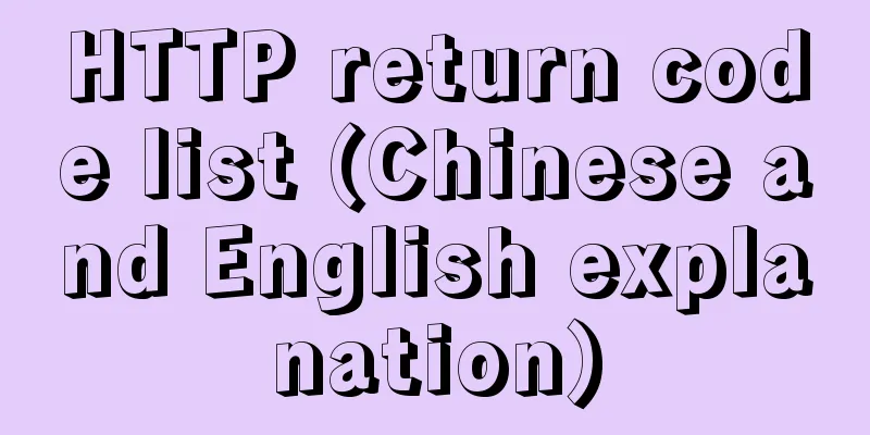 HTTP return code list (Chinese and English explanation)