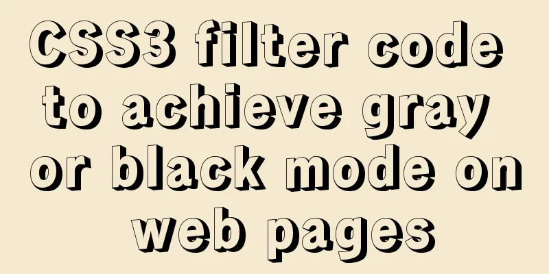 CSS3 filter code to achieve gray or black mode on web pages