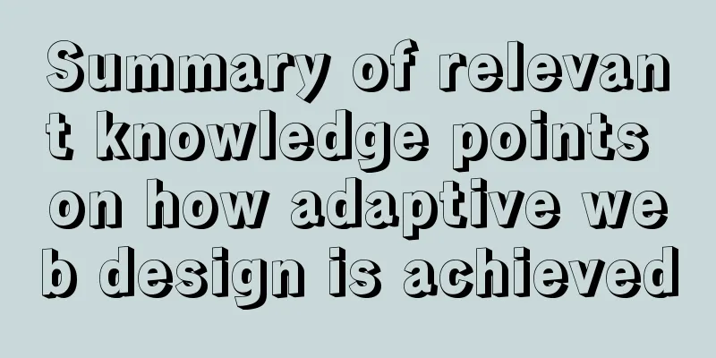 Summary of relevant knowledge points on how adaptive web design is achieved