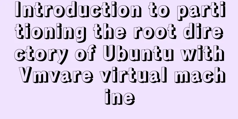 Introduction to partitioning the root directory of Ubuntu with Vmvare virtual machine