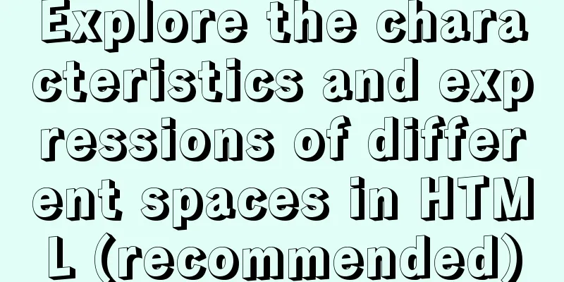 Explore the characteristics and expressions of different spaces in HTML (recommended)