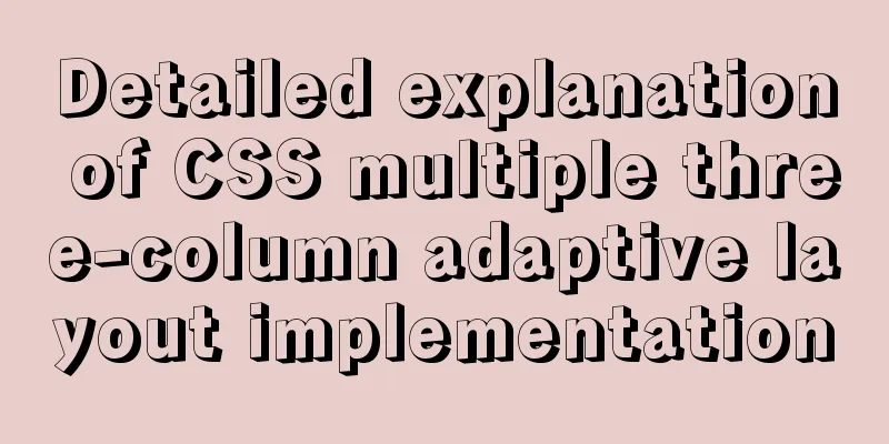 Detailed explanation of CSS multiple three-column adaptive layout implementation