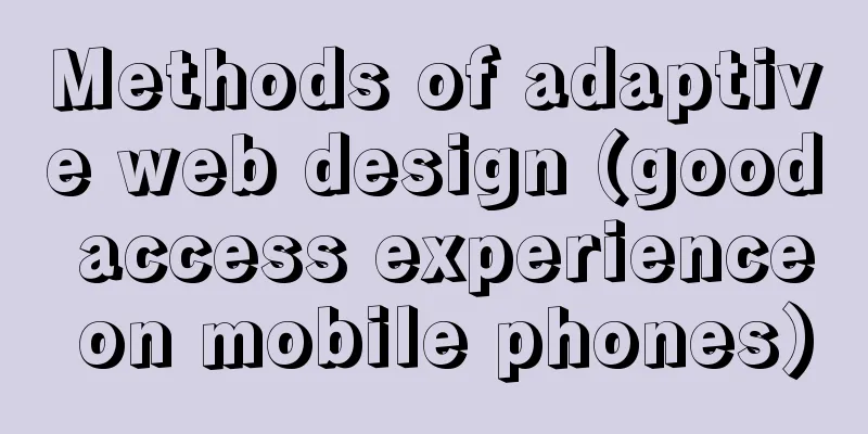 Methods of adaptive web design (good access experience on mobile phones)