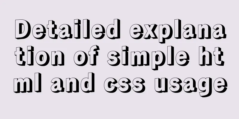 Detailed explanation of simple html and css usage