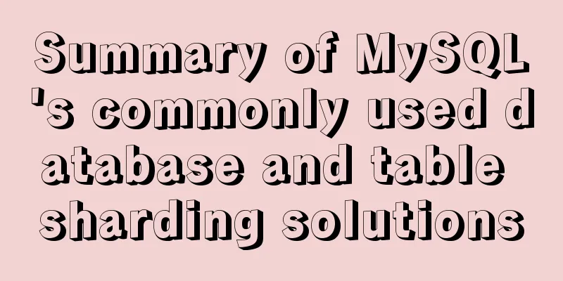 Summary of MySQL's commonly used database and table sharding solutions