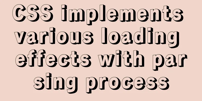 CSS implements various loading effects with parsing process