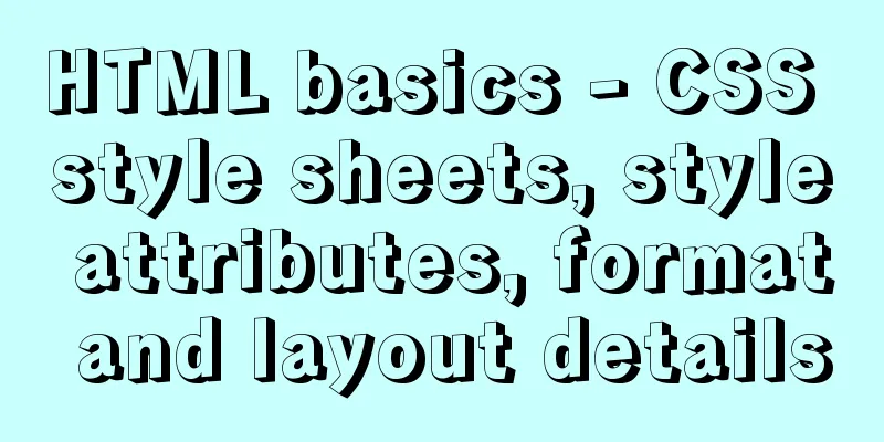 HTML basics - CSS style sheets, style attributes, format and layout details