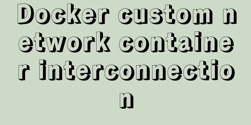 Docker custom network container interconnection
