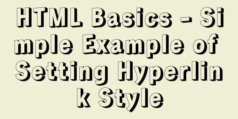 HTML Basics - Simple Example of Setting Hyperlink Style