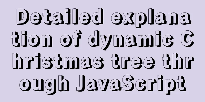 Detailed explanation of dynamic Christmas tree through JavaScript