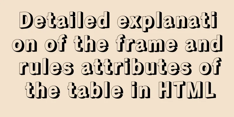 Detailed explanation of the frame and rules attributes of the table in HTML