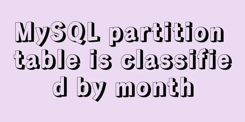 MySQL partition table is classified by month