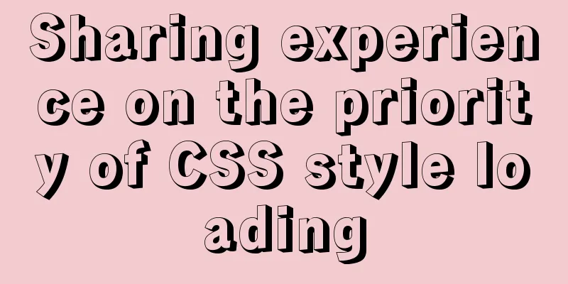 Sharing experience on the priority of CSS style loading