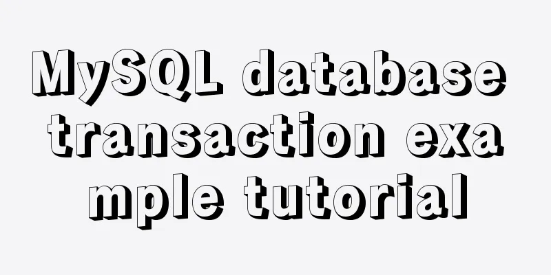 MySQL database transaction example tutorial
