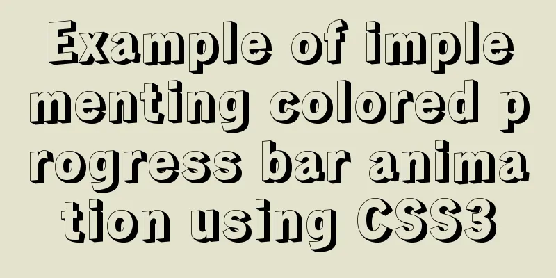 Example of implementing colored progress bar animation using CSS3