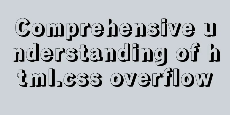 Comprehensive understanding of html.css overflow
