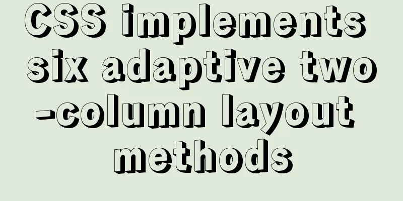 CSS implements six adaptive two-column layout methods