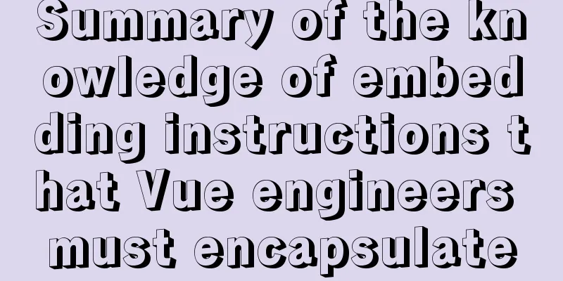 Summary of the knowledge of embedding instructions that Vue engineers must encapsulate