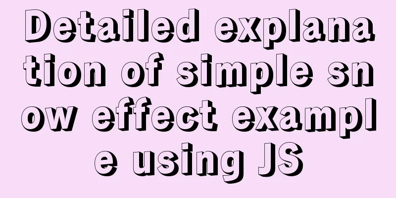 Detailed explanation of simple snow effect example using JS