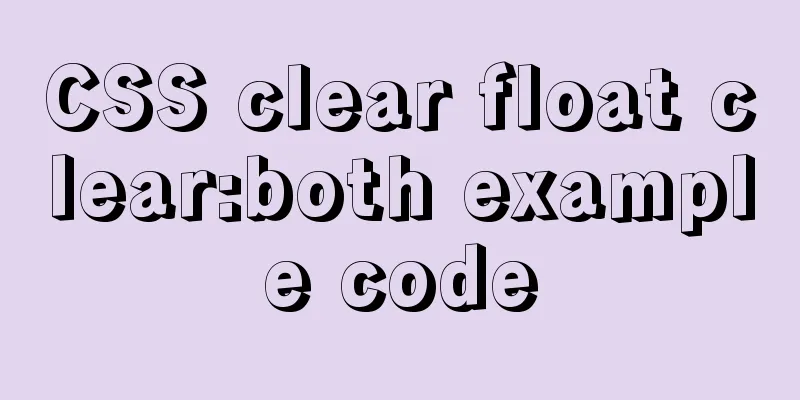 CSS clear float clear:both example code
