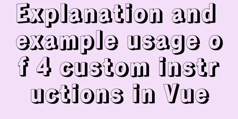 Explanation and example usage of 4 custom instructions in Vue