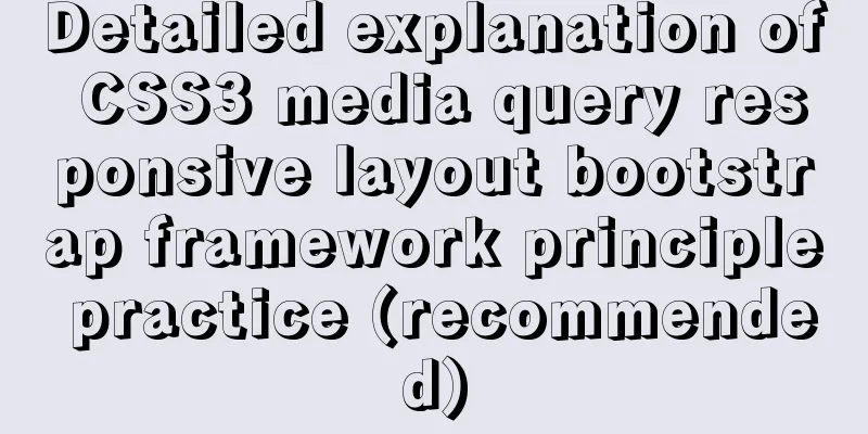 Detailed explanation of CSS3 media query responsive layout bootstrap framework principle practice (recommended)