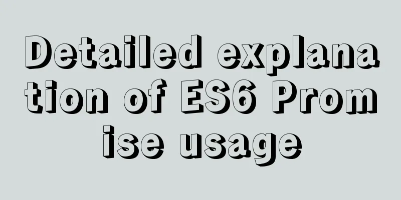 Detailed explanation of ES6 Promise usage