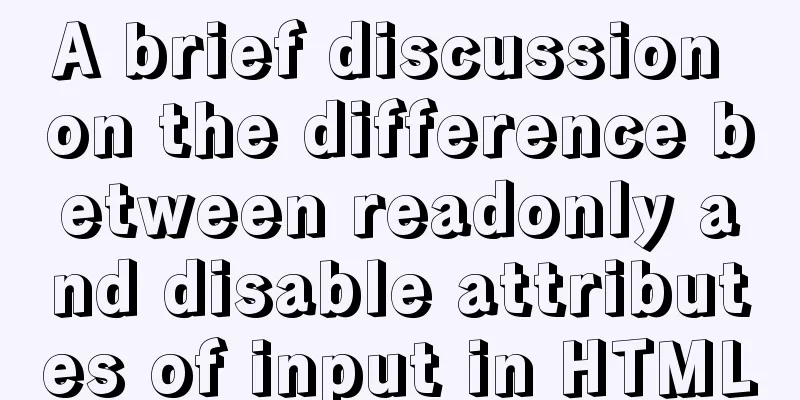 A brief discussion on the difference between readonly and disable attributes of input in HTML