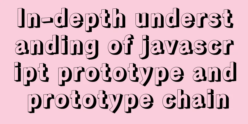 In-depth understanding of javascript prototype and prototype chain