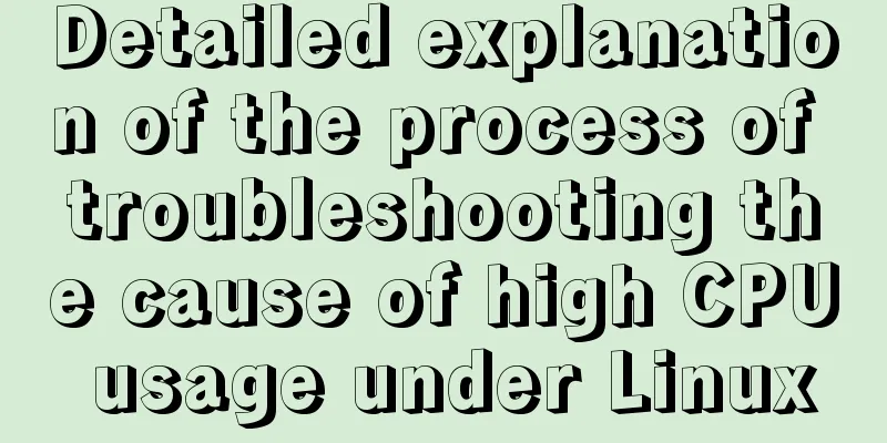 Detailed explanation of the process of troubleshooting the cause of high CPU usage under Linux