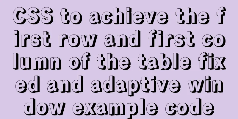 CSS to achieve the first row and first column of the table fixed and adaptive window example code