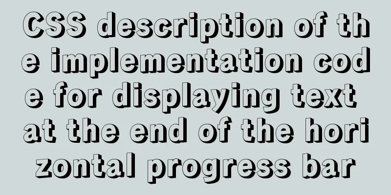 CSS description of the implementation code for displaying text at the end of the horizontal progress bar