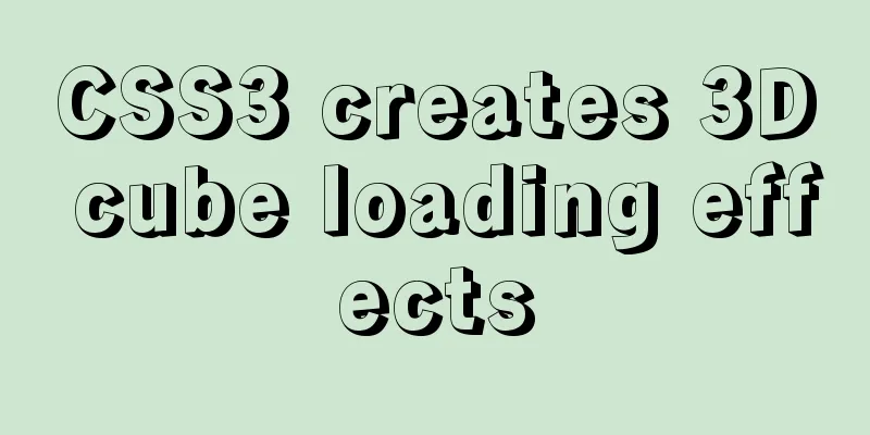 CSS3 creates 3D cube loading effects