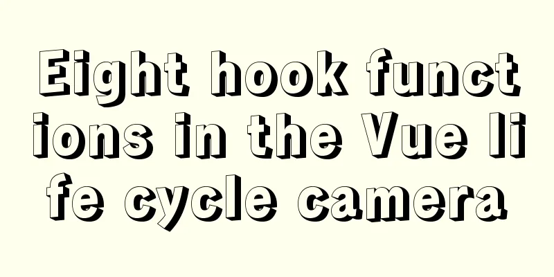 Eight hook functions in the Vue life cycle camera
