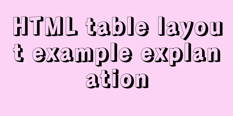 HTML table layout example explanation