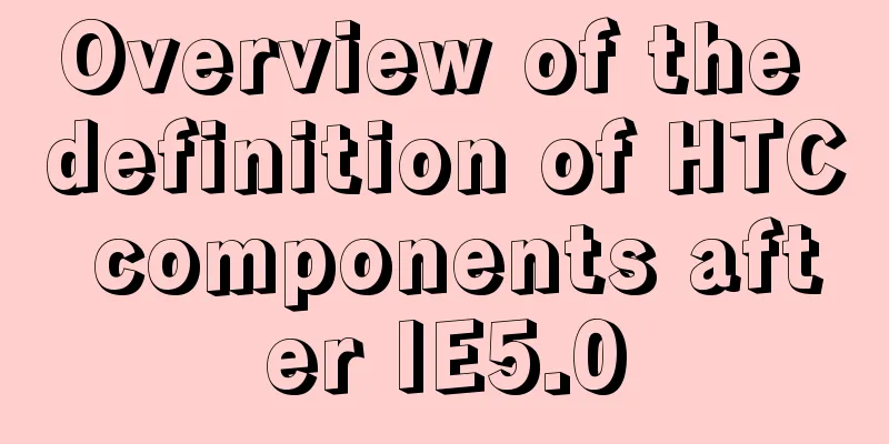 Overview of the definition of HTC components after IE5.0