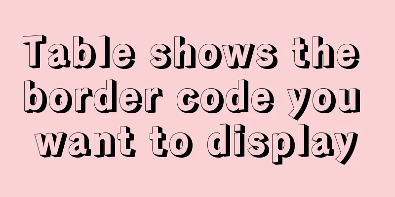 Table shows the border code you want to display