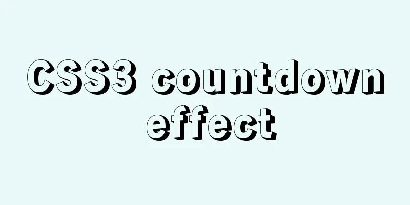 CSS3 countdown effect